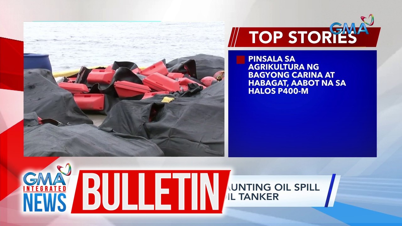 PCG, kinumpirmang may kaunting oil spill na mula sa lumubog na oil tanker | GMA Integrated News Bulletin