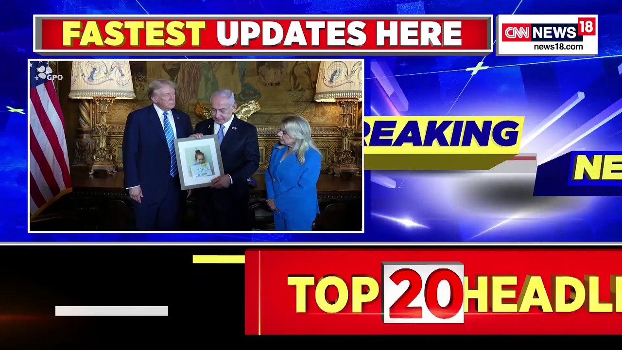 Donald Trump News _ Donald Trump Meets Benjamin Netanyahu At Trump_s Florida House _ News18