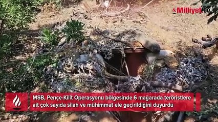 MSB paylaştı! 6 mağarada PKK'ya ait silah ve mühimmat ele geçirildi