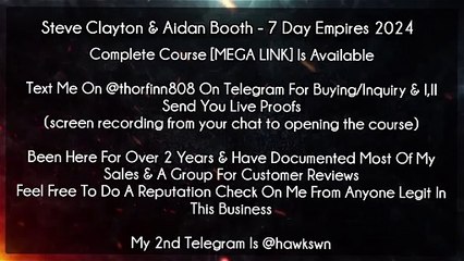 (30$)Steve Clayton & Aidan Booth - 7 Day Empires 2024 Course Download
