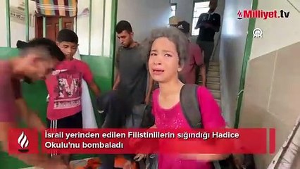 İsrail yerinden edilen Filistinlilerin sığındığı Hadice Okulu'nu bombaladı