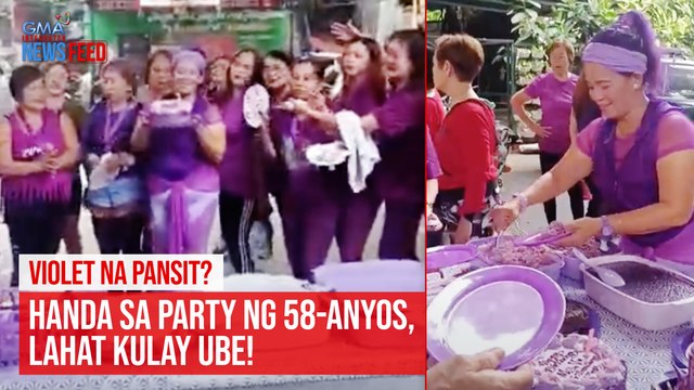 Violet na pansit?! Handa sa party ng 58-anyos, lahat kulay ube! | GMA Integrated Newsfeed