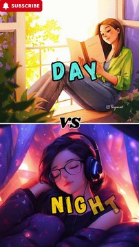 Day ☀️vs night/gown/night outfit/heels/hair/slippers/shoes/makeup/bedroom