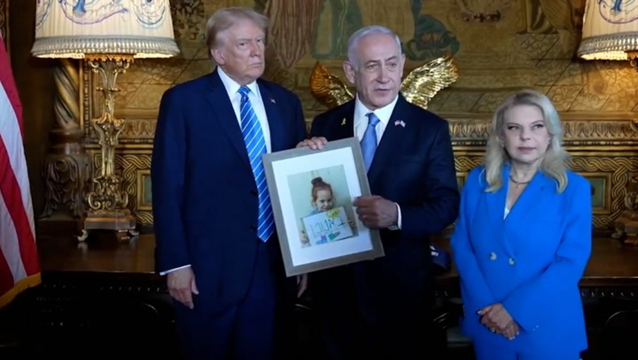 Netanyahu gifts Donald Trump framed photo of child hostage in Gaza