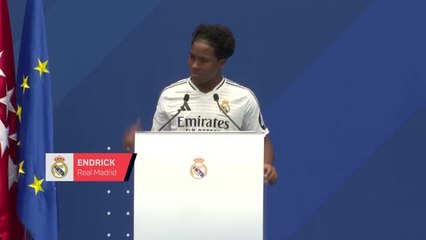 Endrick emotional at Real Madrid presentation