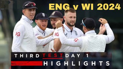 Atkinson Takes 4-Fer | Highlights - England v West Indies Day 1 | Rothesay Test 2024