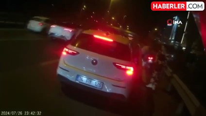 Şişli E-5 Karayolu'nda Otomobil Sürücüsü Motosikletliyi Darp Etti