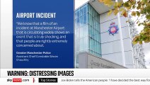 Police officer kicks and stamps on man's head at Manchester Airport