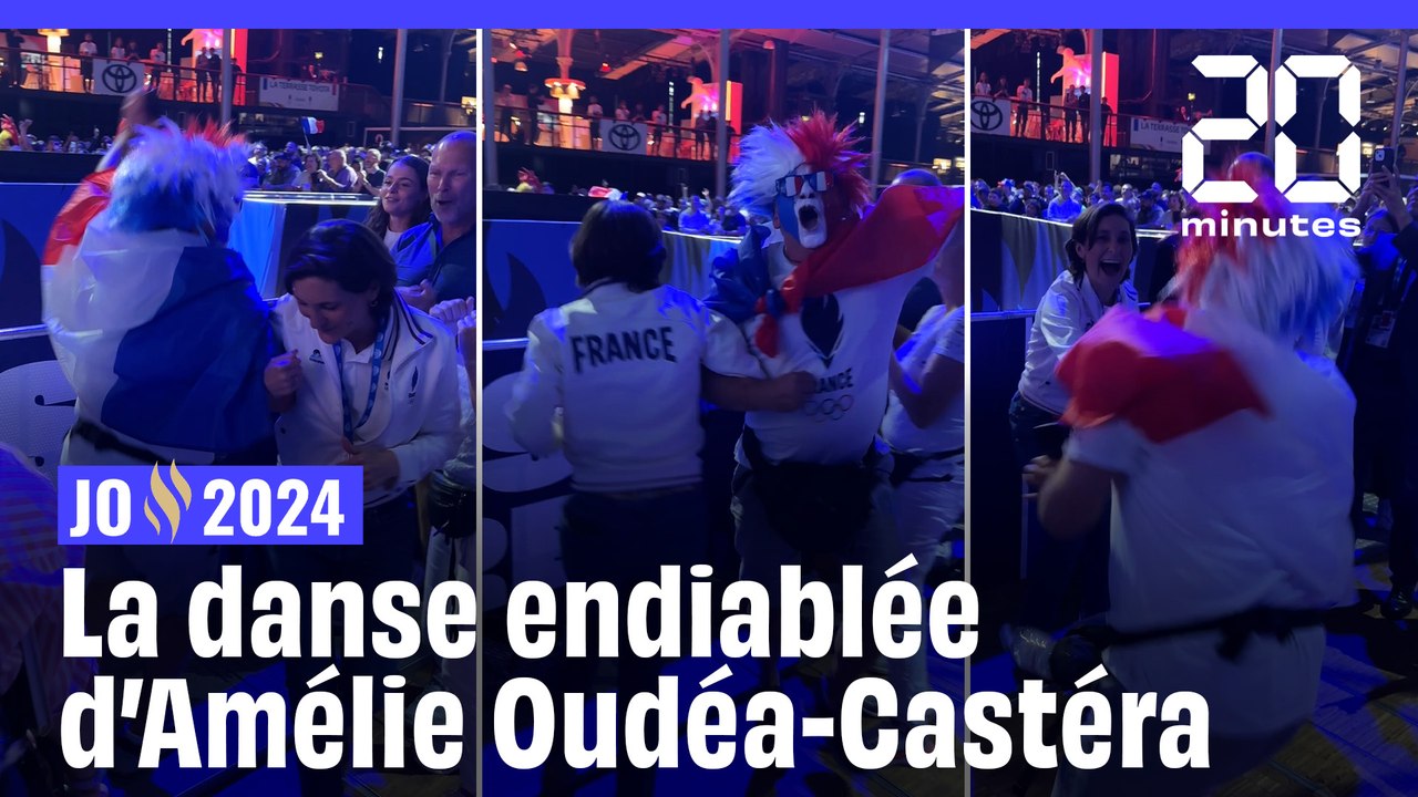 JO 2024 : La danse de la victoire d'Amélie Oudéa-Castéra après le match des Bleus au rugby à 7