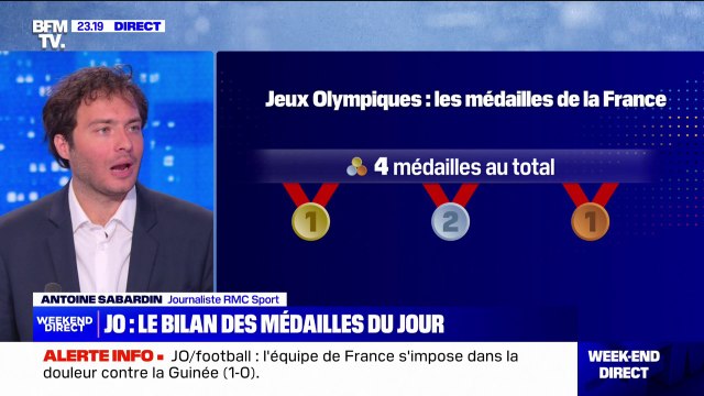 JO de Paris 2024: le bilan des médailles françaises du jour