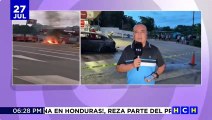 ¡Vivos de Milagro! Vehículo tipo turismo agarra fuego en una gasolinera en Santa Cruz de Yojoa