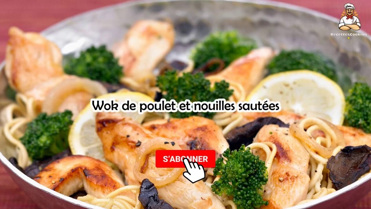 Wok de poulet et nouilles sautées