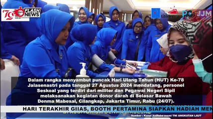 Wakil Ketua Umum Jalasenastri Buka Acara Donor Darah di Auditorium Denma Mabesal Jelang HUT Ke-78 Jalasenastri