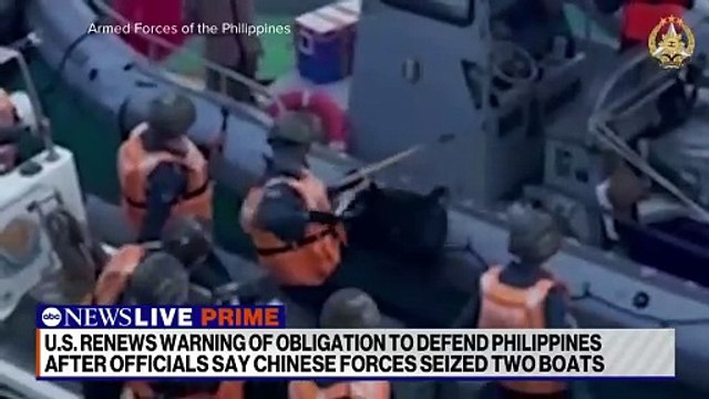 US renews warning after officials say Chinese forces seized 2 boats in Philippines(720P_HD)