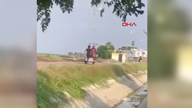 Oğlunu iple bağladığı motosikletin arkasında koşturan baba gözaltına alındı