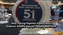 Aktif Dukungan Kegiatan Kepemudaan, Gubernur Kaltara Di Ganjar Penghargaan KNPI