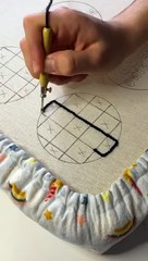 Punch needle checkered coaster