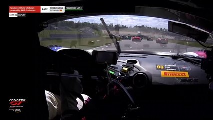 GT World Challenge 2024 Nurburgring Race Formation Lap Bohn Lismont Crash