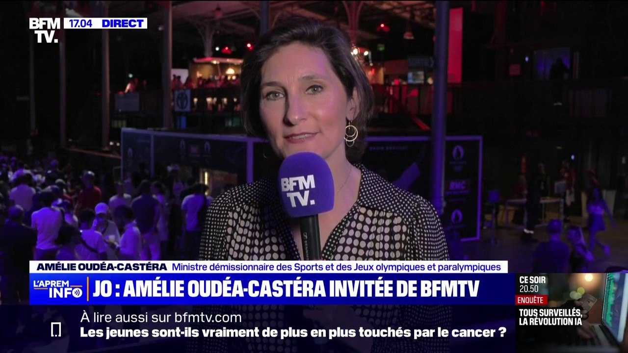 "On est très, très heureux pour elle": la réaction d'Amélie Oudéa-Castéra, après la deuxième médaille d'or française aux JO de Paris
