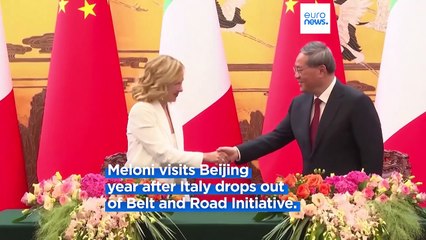 Italy and China sign a 3-year plan as Italian leader Meloni tries to reset relations