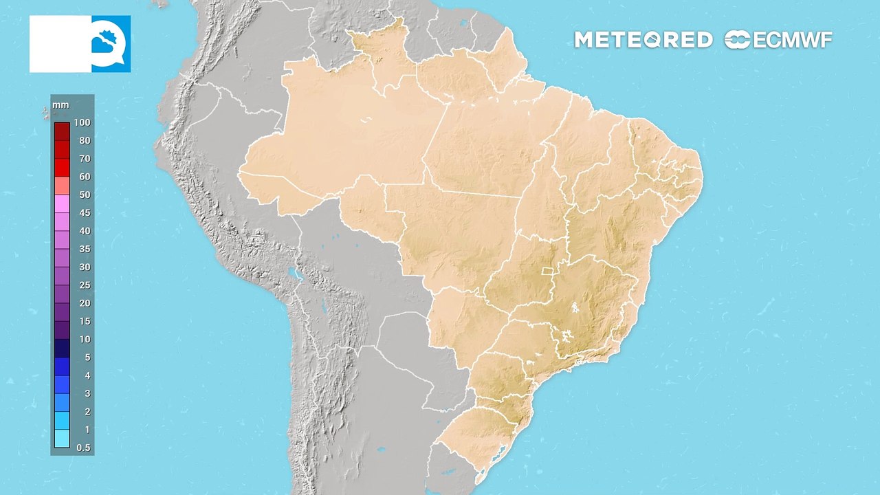 Previsão de acumulados de chuva até terça-feira (30)