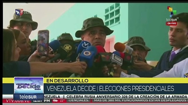 Ministro de Defensa de Venezuela asegura resguardar la democracia del país