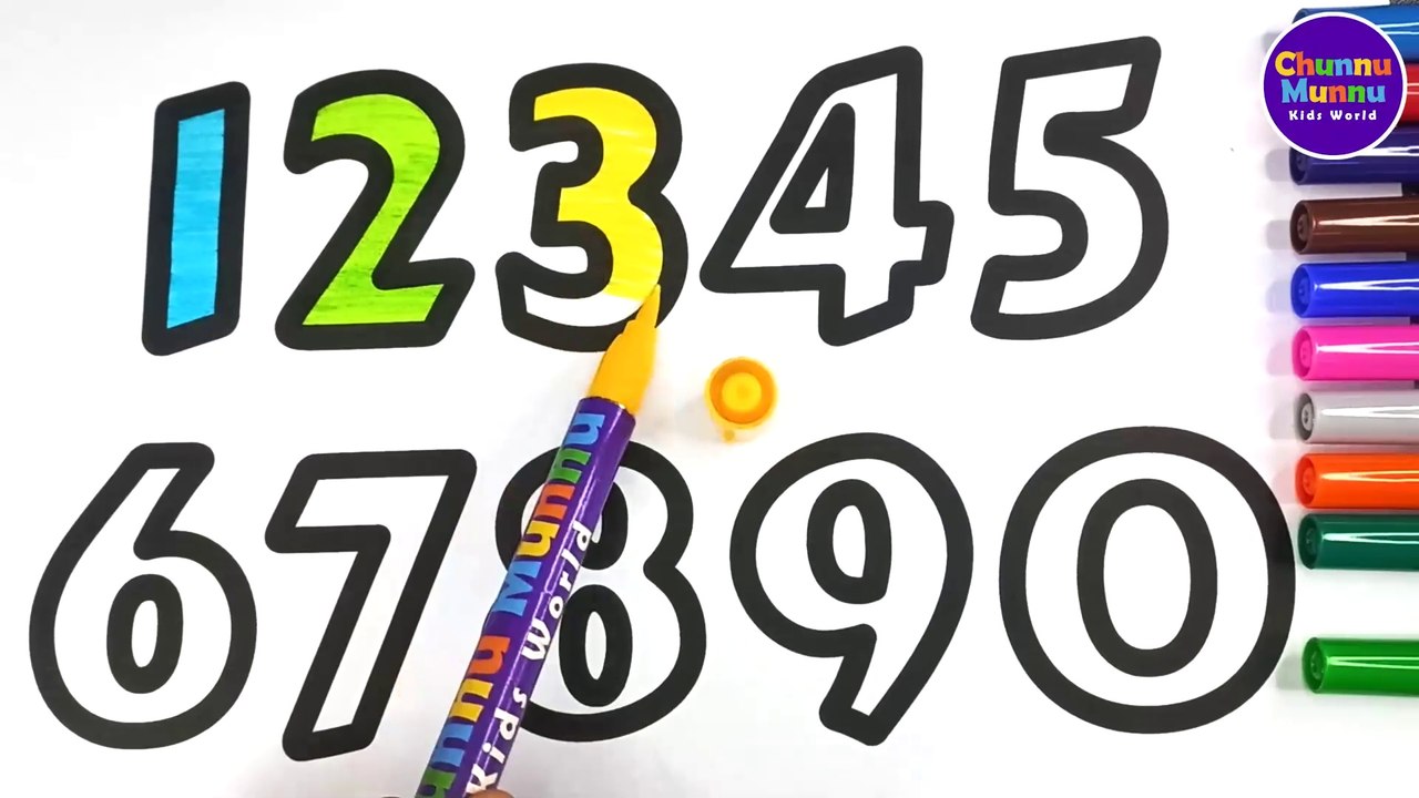 123 painting & coloring page marker pen for kids & toddlers
