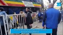 La partido desde el hotel de Gimnasia camino al clásico platense