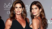 Cindy Crawford and Kaia Gerber Twin in Little Black Dresses at Glittering OMEGA Olympic Event