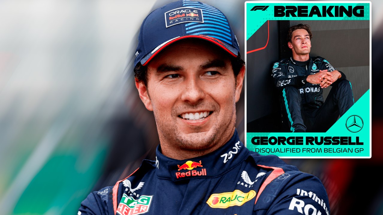 George Russell es descalificado del GP de Bélgica y Checo Pérez sube posiciones en la tabla de pilotos de Fórmula 1