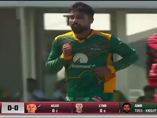 Muhammad Amir take's breakthrough in his first over.