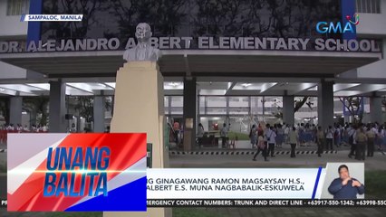 Mga estudyante ng ginagawang Ramon Magsaysay H.S., sa Dr. Alejandro Albert E.S. muna magbabalik-eskuwela | Unang Balita