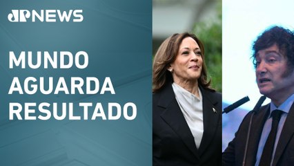 Kamala Harris e Javier Milei se manifestam sobre eleições na Venezuela