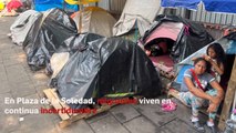 En Plaza de la Soledad, migrantes viven en continua incertidumbre