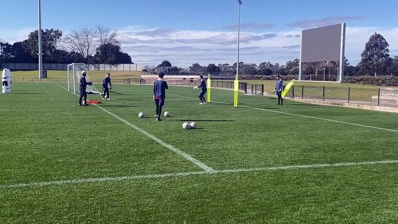 jets men - keeper warn-up drill 29-7, Newcastle Herald, July 29, 2024