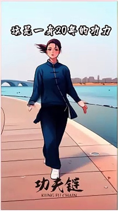 [Lakeside Tai Chi Rhyme] Women perform the beauty of Tai Chi by the lake, feeling the flowing power in tranquility!