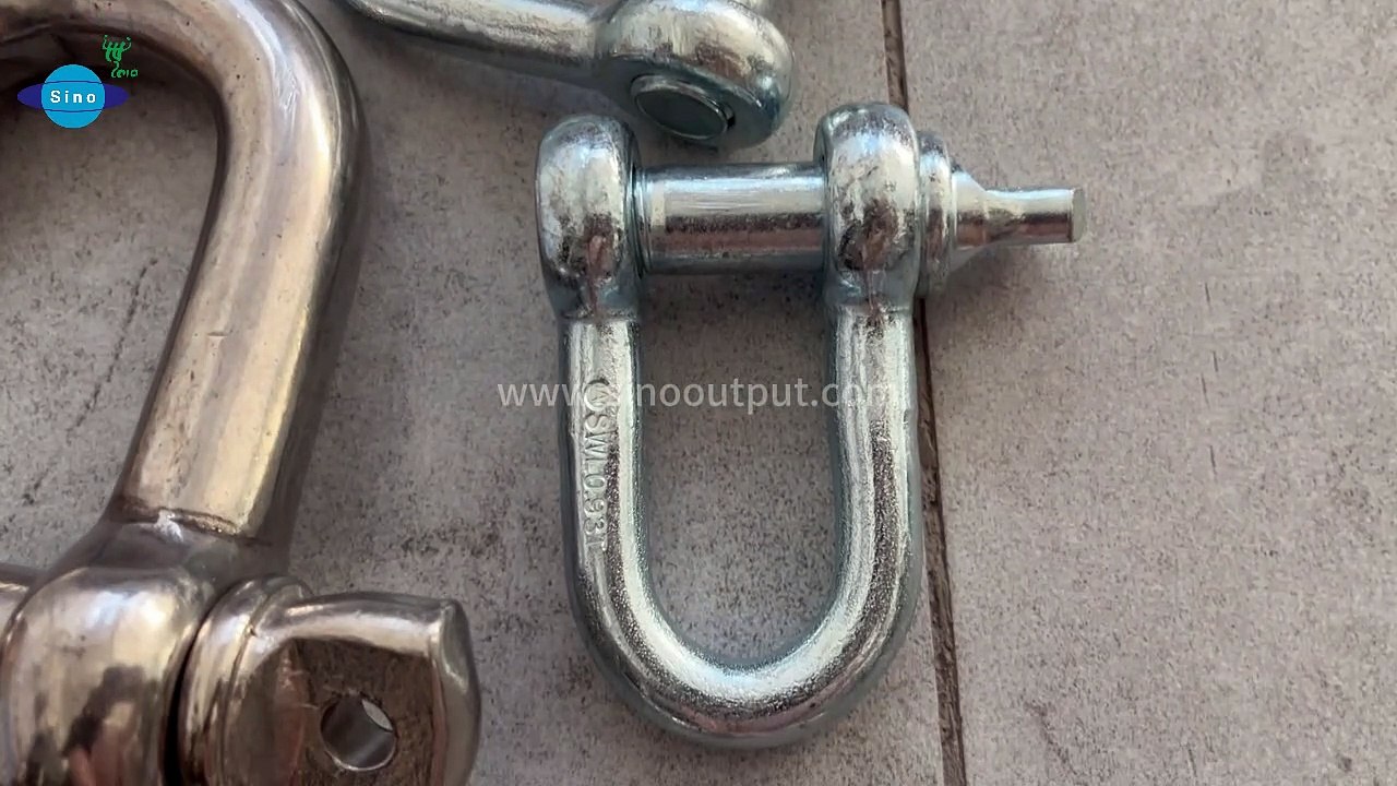 Sinooutput stainless steel heavy duty straight D ring shackle marine use hardware shackle D shackle.