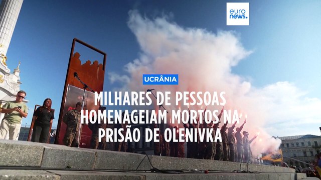 Milhares de ucranianos homenageiam prisioneiros de guerra mortos em explosão na prisão de Olenivka