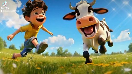 The boy and cow calf