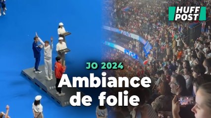 Les images de l’ambiance incroyable pour la première médaille d’or de Léon Marchand