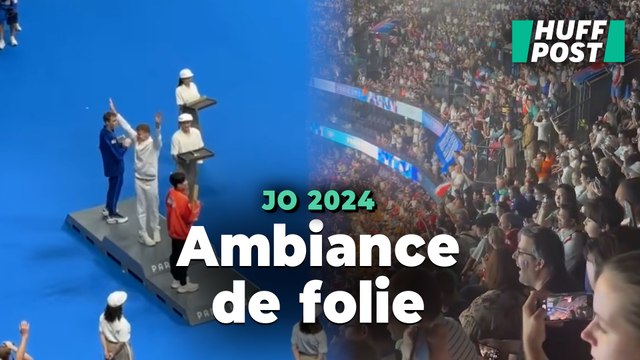 Les images de l’ambiance incroyable pour la première médaille d’or de Léon Marchand