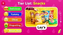 Tier List Rank Snack from Favorite to Trash  Snacks Food