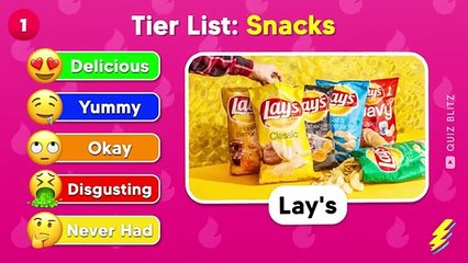Tier List Rank Snack from Favorite to Trash  Snacks Food