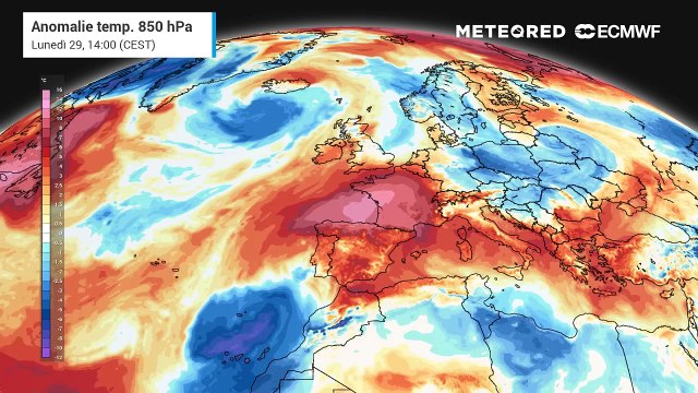 Anomalie di temperatura in Europa questa settimana: tanto caldo in Spagna, Francia e parti dell'Italia