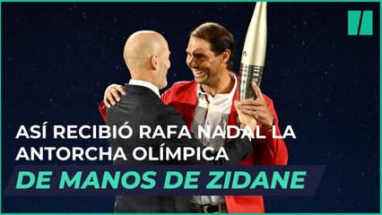 Así recibió Rafa Nadal la antorcha olímpica de manos de Zidane