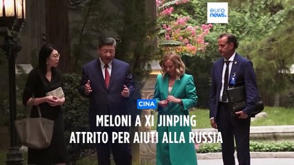 Скачать видео: Giorgia Meloni incontra il presidente cinese Xi Jinping a Pechino: 