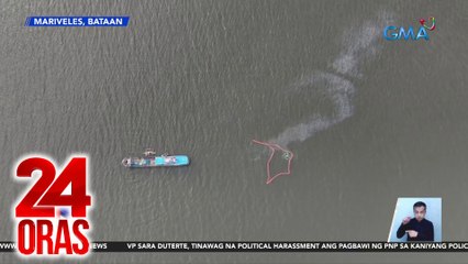 Ika-2 tanker na lumubog sa Bataan kasunod ng MT Terra Nova, pinalibutan ng oil spill boom | 24 Oras