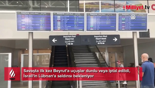 Savaşta ilk kez Beyrut'a uçuşlar durdu veya iptal edildi, İsrail'in Lübnan'a saldırısı bekleniyor