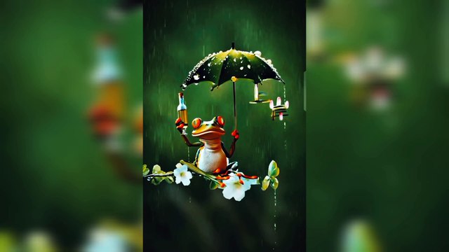 Frog Enjoying The Rain ️ Here are a few video title suggestions for a frog enjoying the rain | Frog Frolics in the Rain