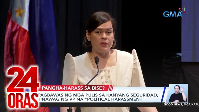 24 Oras: (Part 1) VP Sara, tinawag na political harassment ang pagbawas ng mga pulis sa kanyang seguridad; nag-counterflow na sasakyan sa EDSA busway; balik-eskuwela 2024, atbp.